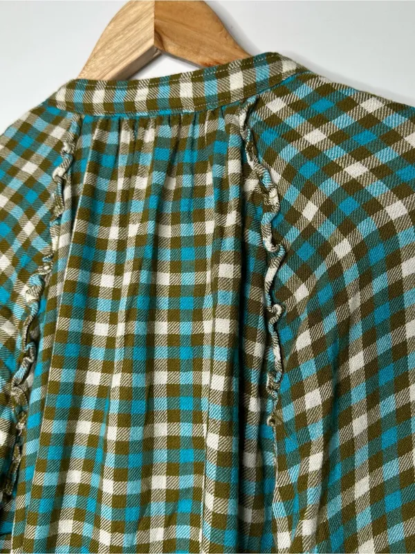 Pilcro Anthropologie Camisa Breezy Ruffle Button Down Shirt Size Large - Image 8