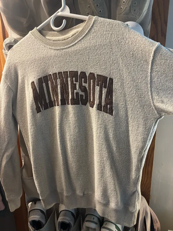 Minnesota Fleece Crewneck Gray Size L - Image 2
