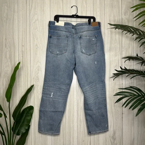 NWT American Eagle Plus Size Ripped Cool Classic Mom Jeans Crop Ankle 16 Short - Image 2