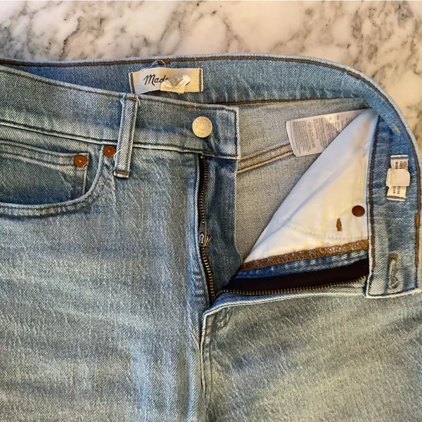 EUC Madewell Curvy Perfect Vintage Wide-Leg Cropped Jeans Sz 24 Broken Zipper - Image 9