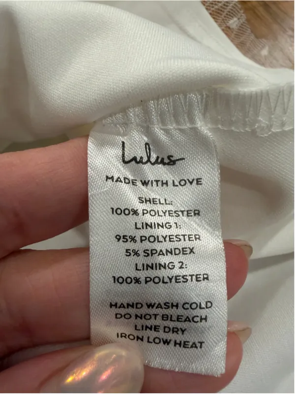 Lulus White Swiss Dot Tulle Mini Dress Size L New With Tags V-Neck Puff Sleeve - Image 6