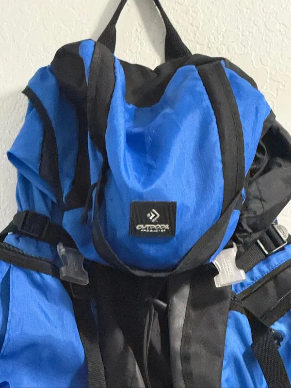 Outdoor Products Hiking Backpack Blue Black Daypack Camping Travel Trail Pack - Image 4