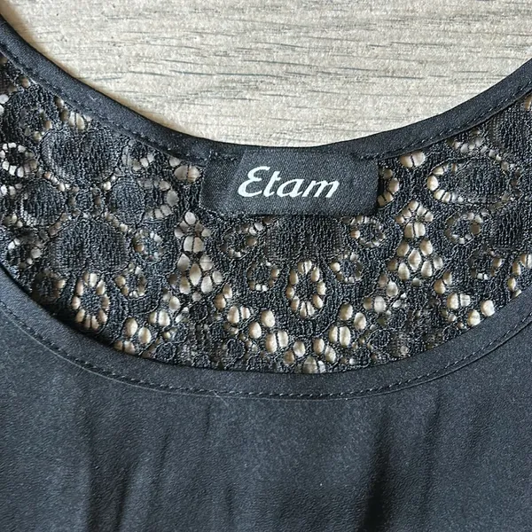 Étam lace trim tank top Black - Image 2