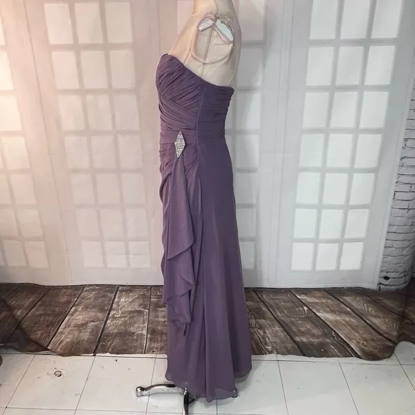 Bill Levkoff Purple Strapless Sweetheart Neck Pleated Bridesmaid Dress Size 6 - Image 6