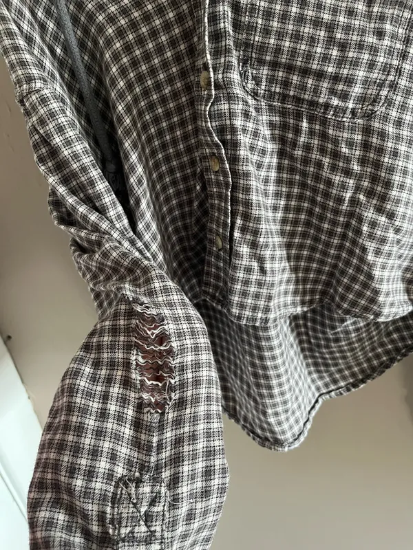American Eagle Flannel Hoodie - Image 4