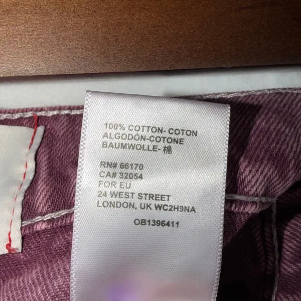 BDG Cargo Jeans Womens 26 100% cotton Plum Purple High Rise Straight Leg Denim - Image 8