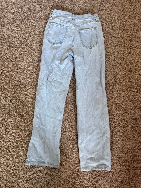 Women’s Light Blue High Waist Ripped Jeans - Image 2