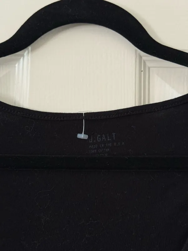 John Galt Black Long Sleeve V Neck Top - Image 4