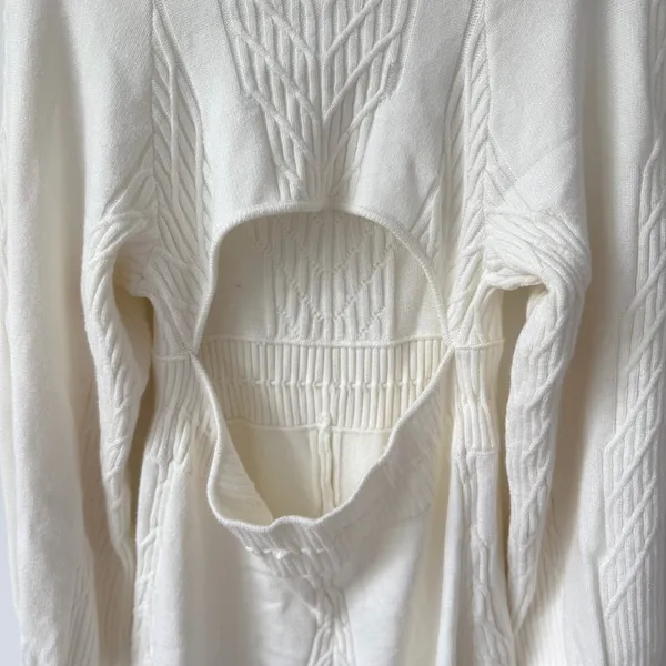 Free People Women's White Emmaline Knit Mini Sweater Dress Size‎ Large NWT - Image 10