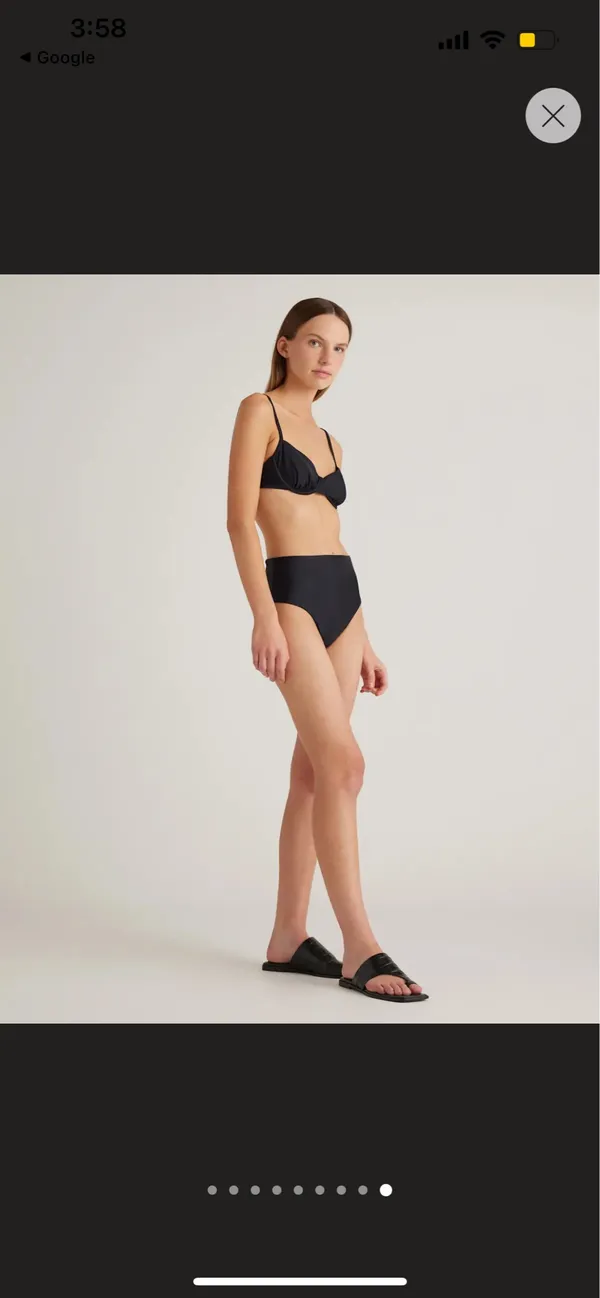 New Quince Italian High-Rise Bikini Bottom in Black Size Small - Image 4