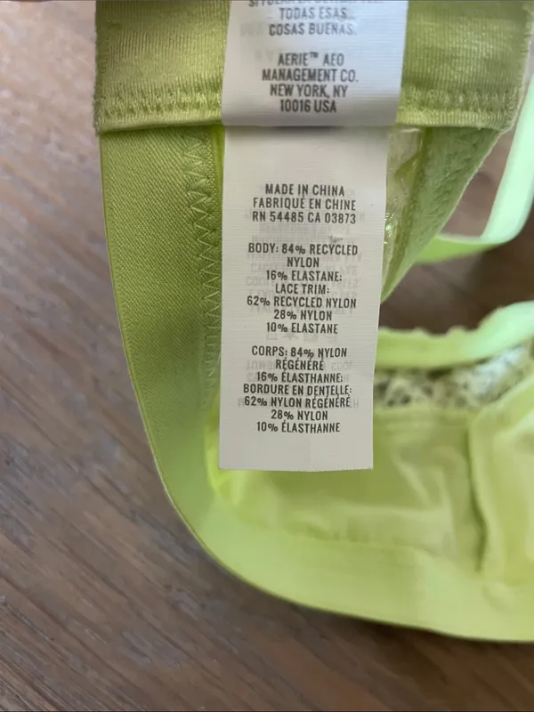 Aerie Lace Detail Non Padded Bra, Lime Size XL - Image 8