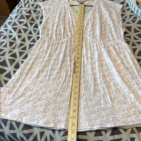 American Rag Cie Soft Cotton Modal Floral Cap Sleeve V Neck Babydoll Tunic Top L - Image 10