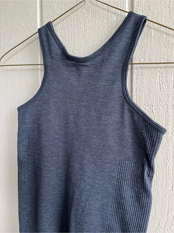 Lululemon Seamlessly Covered Tank in Heathered Inkwell Navy Blue Size 4 - Image 3