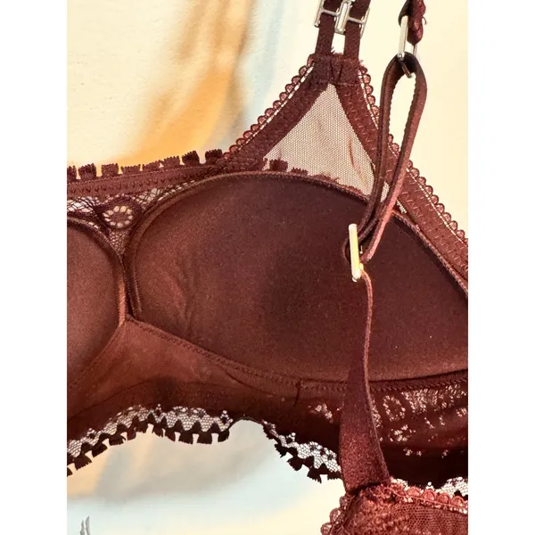 Brand New Aerie Real Power Wireless Push up Joy Lace Bra Women's Royal Berry 34A - Image 6