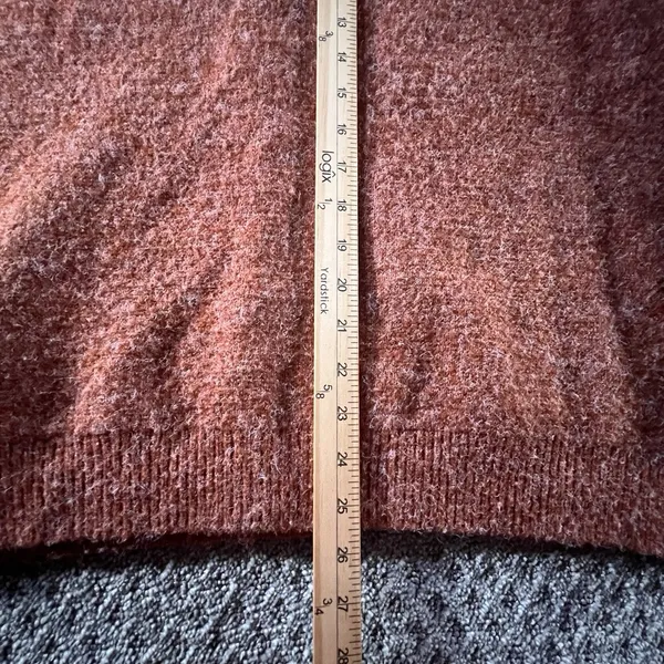Ascot & Hart Palm Tree Cardigan XL Rust Boucle Knit Oversized Cozy Sweater‎ - Image 6