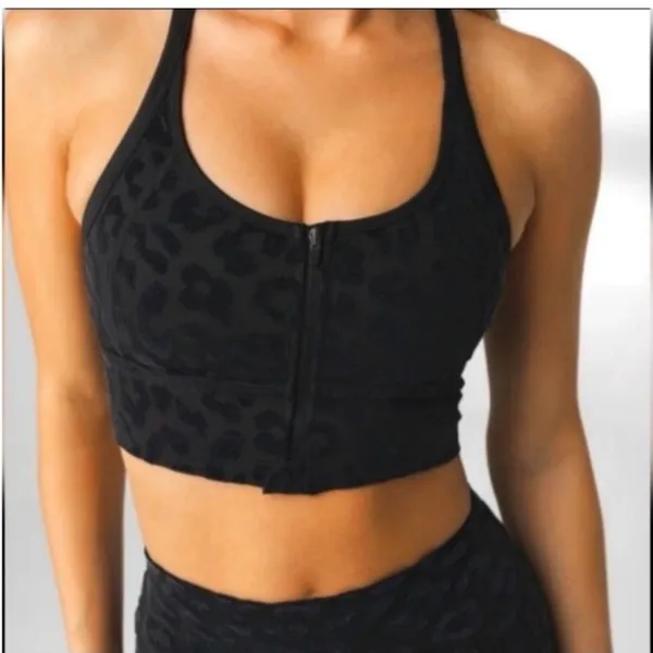 Balance Athletica The Lux Revive Bra Panther Black Velvet Leopard- Size Small - Image 4