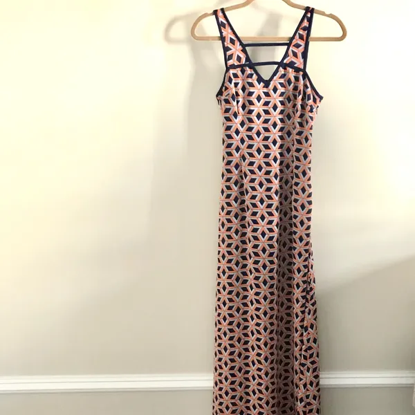 Altar’d State Orange & Navy Maxi Dress Sz S - Image 10