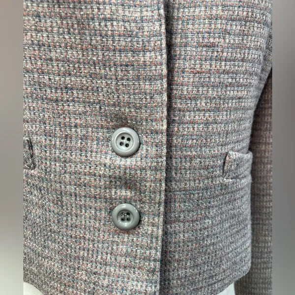 West Coast Connection Vintage Wool Blend Tweed Two Button Blazer Pockets‎ 6 - Image 3