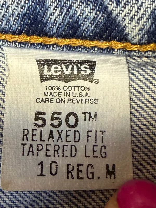 Vintage 90s Levi's 550 Jeans Relaxed Tapered Leg 10 Misses Blue USA Cotton - Image 7