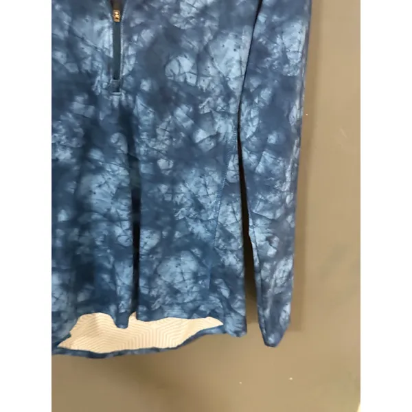 Under Armour ColdGear Womens Medium Blue Tie Dye‎ 1/4 Zip Pullover Fitted Shirt - Image 3
