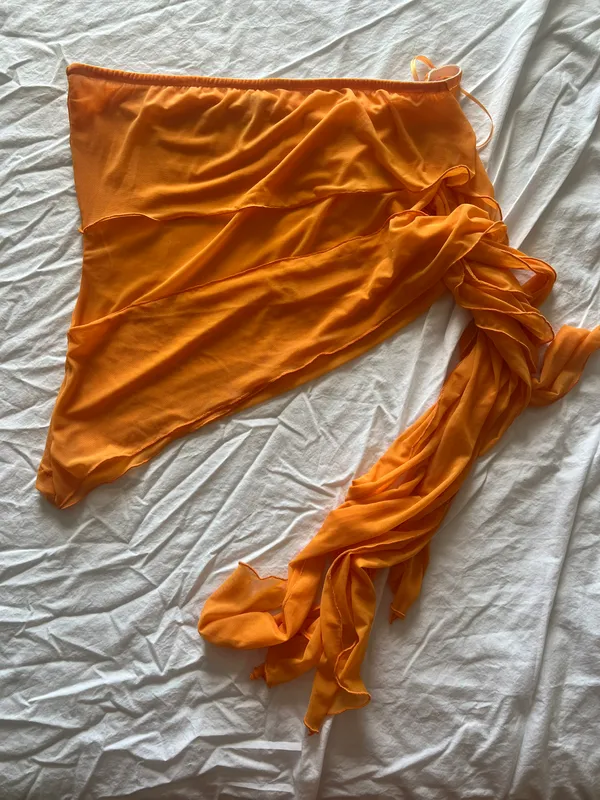 Free People Orange Strapless Top - Image 4