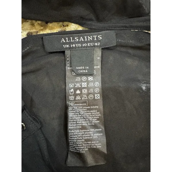 Allsaints Dora champagne bodysuit One Piece Size 10 MSRP‎ $169 Metallic Halter - Image 8