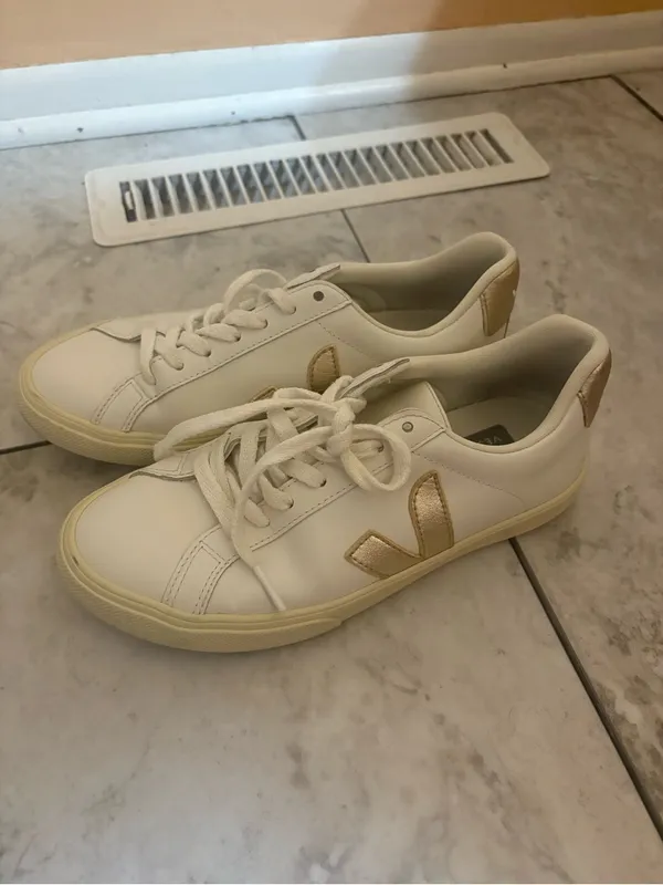 Veja Esplar Leather White Platine Sneakers - Image 3