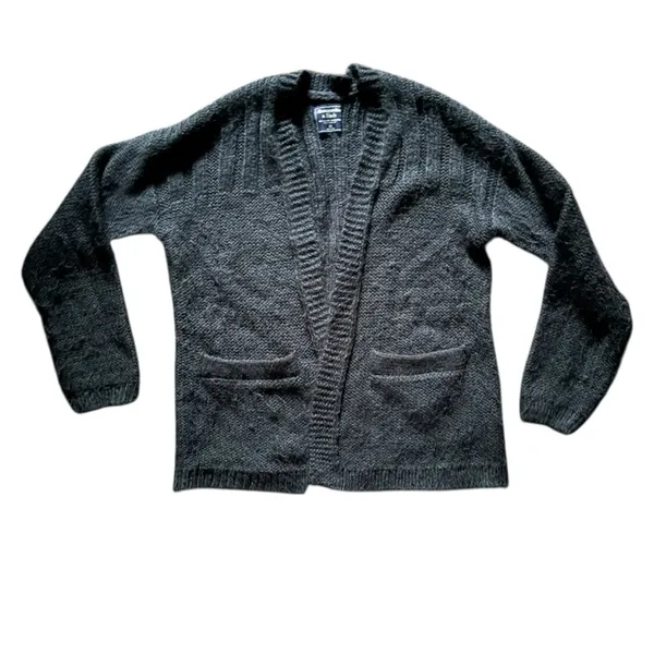 Abercrombie & Fitch Black Open Cardigan Size XS Fuzzy Cozy - Image 2