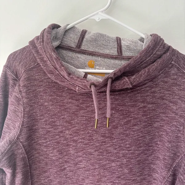 Carhartt Newberry Cowl Neck Hoodie Mauve Purple Berry Sweatshirt Workwear - Image 3