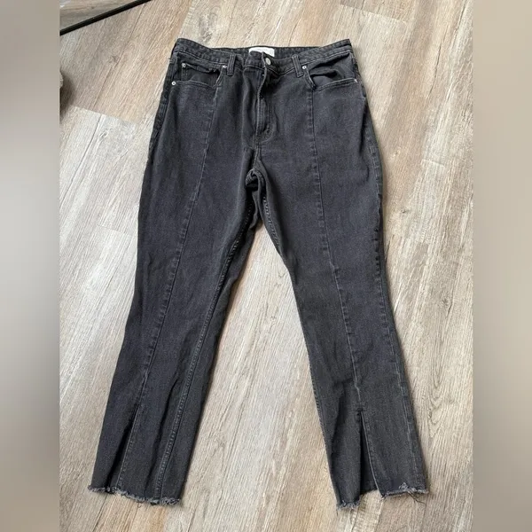 Abercrombie & Fitch The Skinny High Rise Jeans Curve Love Black Gray Size 33 16S - Image 2