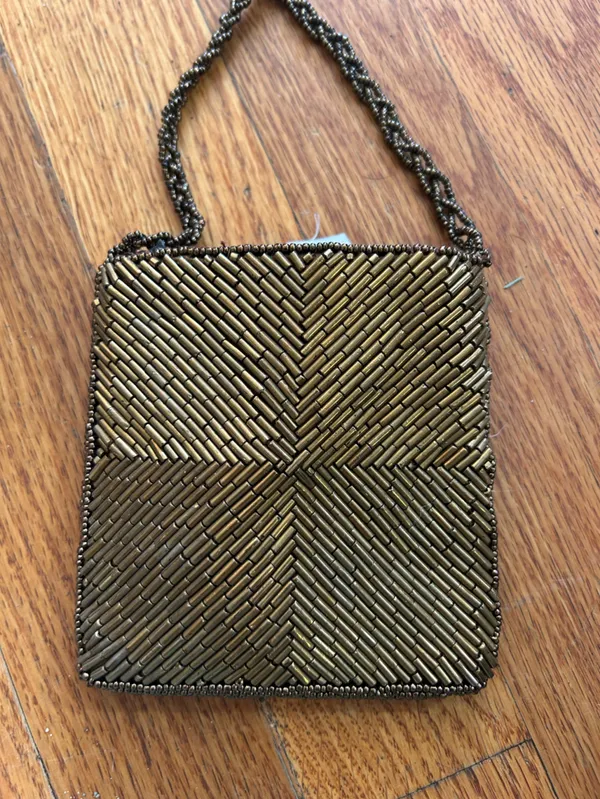 MCM Gold Beaded Mini Crossbody Bag - Made in Hong Kong - Image 3