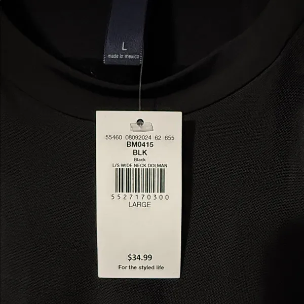 Daytrip Black Sheer-Panel Long Sleeve Top - Image 2