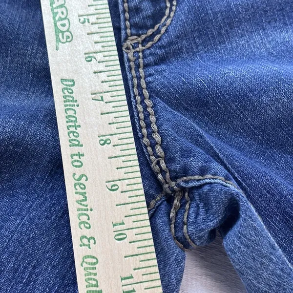 Nine West Jeans Womens 10/30 Bling Embroidered Rhinestone Capri Pants Blue Denim - Image 8