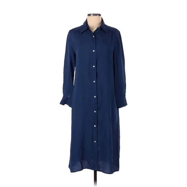 ✨A.P.C. Button Down Navy Midi Sz 36 Dress✨ Blue - Image 2