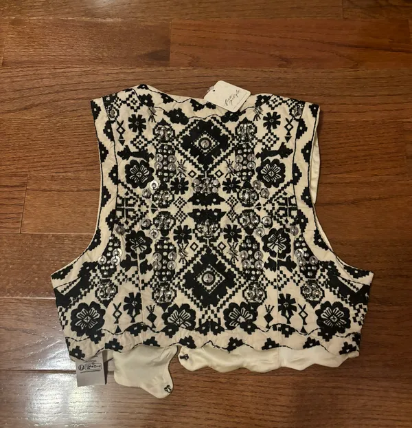 Free People NWT bohemian Marigold Embroidered Embellished Vest - Image 6