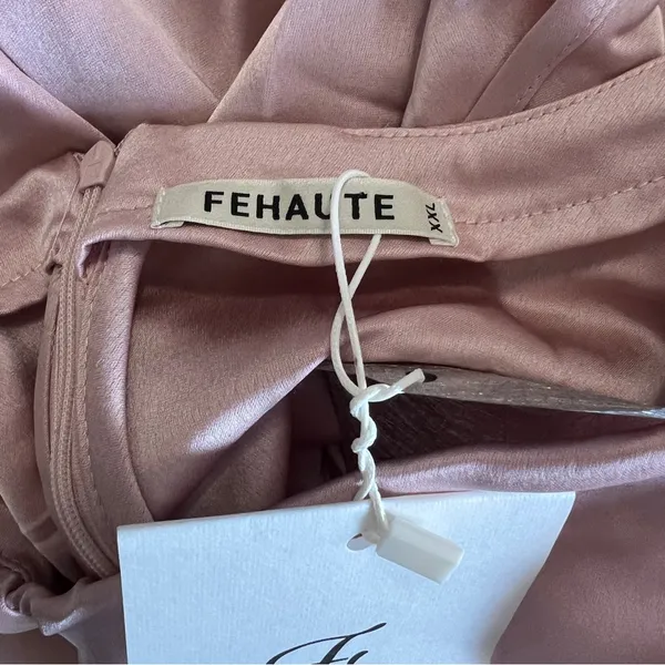 Fehaute XXL Pink Satin Midi Dress | Elegant Cowl Neck Sleeveless - Image 12
