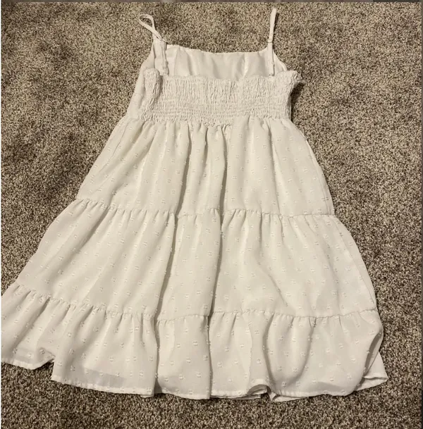 White tiered mini dress Size M - Image 4