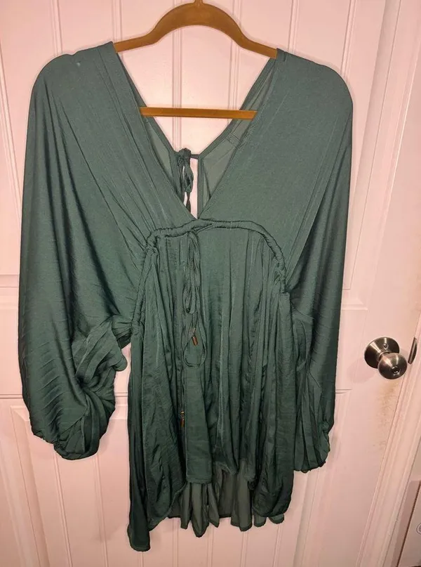Free People Emerald Green Arzel Mini Dress - Image 2