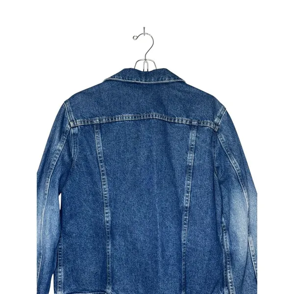Anne Klein Women's Jacket Trucker Denim‎ Jeans Pocket Flap Button Up Blue Small - Image 10