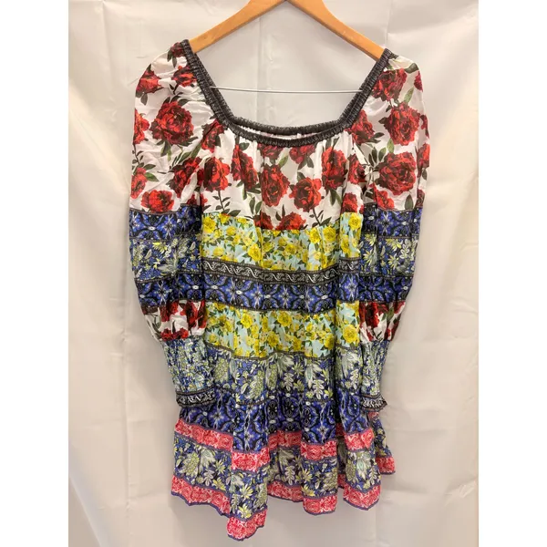 Alice + Olivia Rowen Patchwork in French Quarters‎ Floral Tunic Silk Dress XS/TP - Image 5