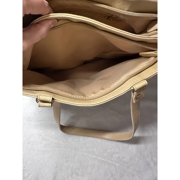 B Collection Floral Tapestry Shoulder Bag Beige Pink Vintage Rose Tote Pocket - Image 6