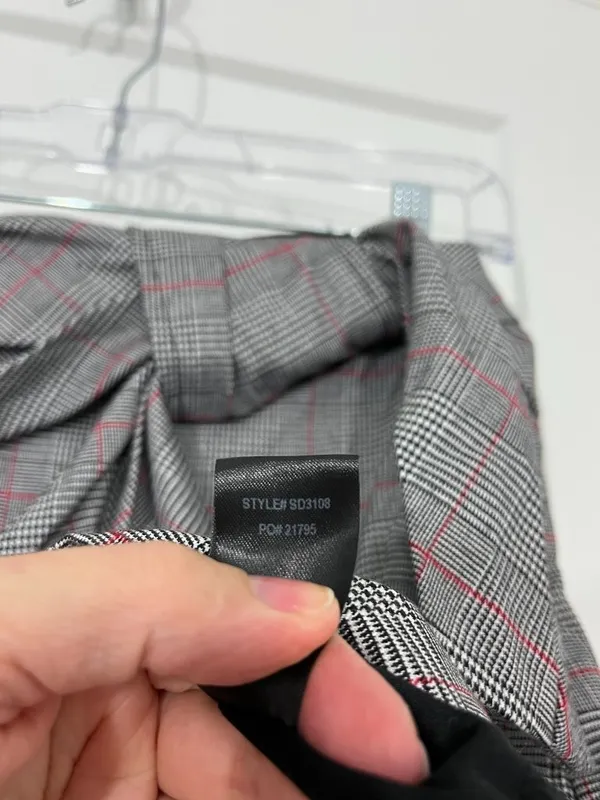 Lulu's Size Small Gray Plaid Tie-Waist Mini Skirt - Image 5