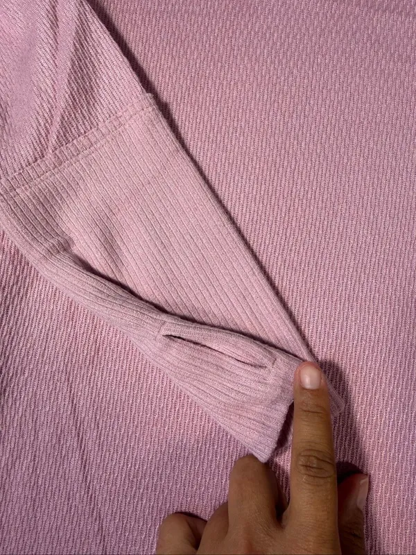 Free People We the Free Oversized Snowy Thermal Mink Pink XL Long Sleeve Tunic - Image 3