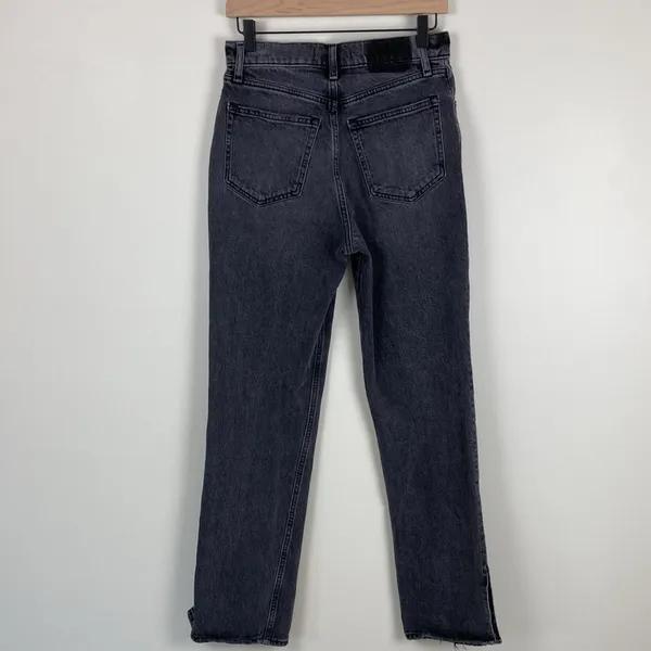 Abercrombie 90s Straight High Rise Jeans Vent Hem Black Denim Women's Size 27 4 - Image 7
