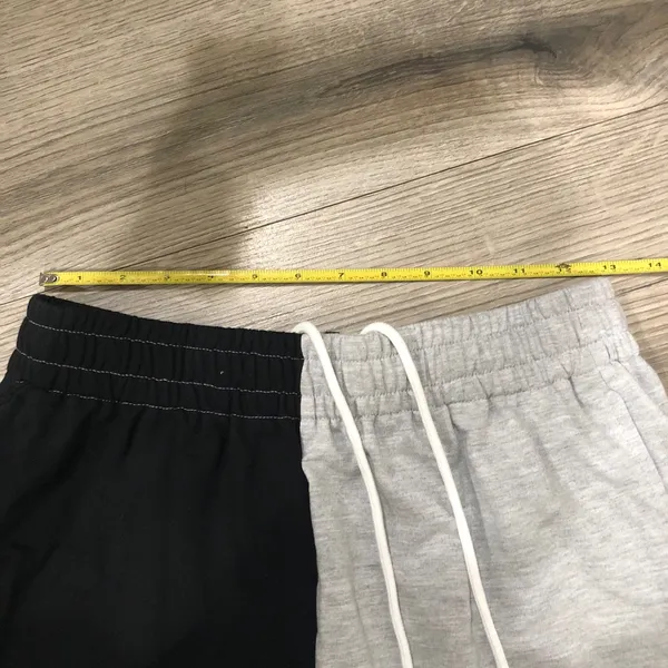 NWT Women’s Automet Two-Tone shorts Black Grey Split Sweatshorts Sweate Medium - Image 3