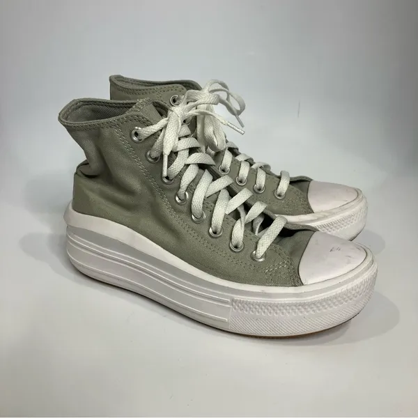 Converse CTAS move‎ high top platform slate sneakers Gray white womens size 7 - Image 4