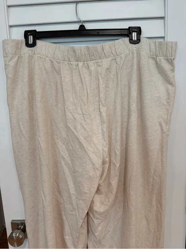 Aerie Wide Leg Lounge Pants Sz XXL Pull On Straight Cream Relaxed - Image 7