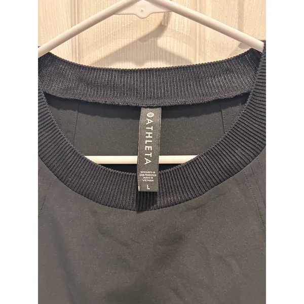 Athleta‎ Womens Zephyr Black Ribbed Crew Neck Sleeveless Performance Tank Top L - Image 2