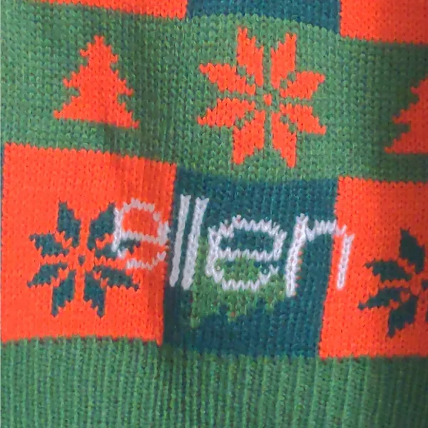 Ellen Degeneres Reindeer Pullover Ugly Christmas Sweater Women's L Red Green New - Image 4