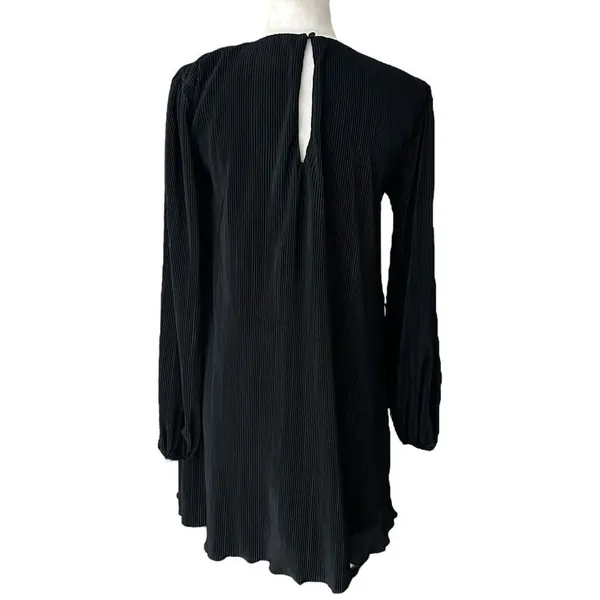 Abercrombie & Fitch Satin Micro Pleated Black Mini Dress Womens XXS Tall Party - Image 2